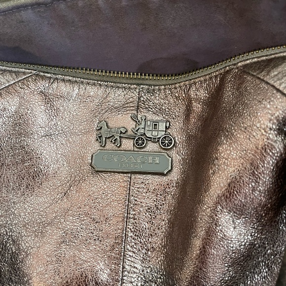 Coach Madison Sophia Metallic Leather Satchel Shoulder Bag Purse H1026-15955 - Picture 12 of 16